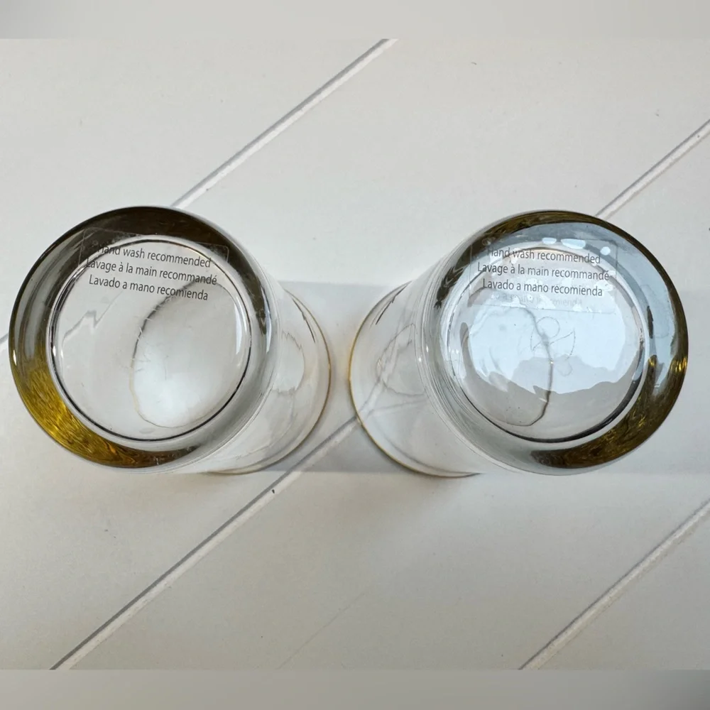 LIKE NEW 10 Oz Glassware Tumbler Honeycomb- WILLIAMS-SONOMA Bee Design-set of 2